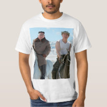 Kim Jong Un y Putin a caballo