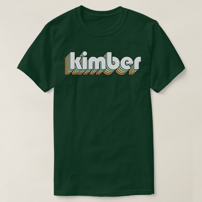 Camiseta Kimber Retro Estilo de Tipografía Arcoiris Faded (Diseño del anverso)