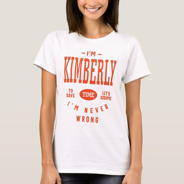 Camiseta Kimberly Personalized Name Birthday Gift (Anverso)