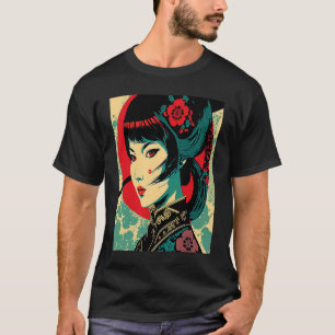 Camiseta Kimono Femenino Retro Japonés Samurái Geisha Antig