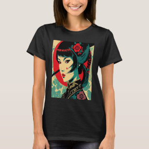 Camiseta Kimono Femenino Retro Japonés Samurái Geisha Antig
