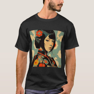 Camiseta Kimono Geisha Femenino Japonés Retro Vintage Samur