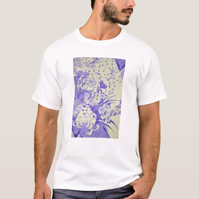 Camiseta KIMONO japonés Textil, crisantemo (Anverso)