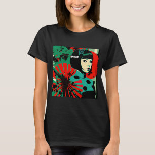 Camiseta Kimono retro Geisha Vintage japonés Samura