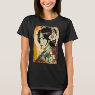 Camiseta Kimono retro Geisha Vintage japonés Samura