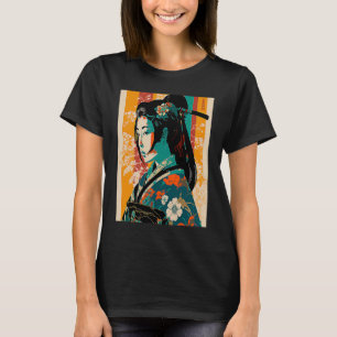 Camiseta Kimono Retro Japonesa Samurai Geisha Vintag