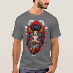 Camiseta Kimono Samurai, Chica japonés Geisha Kawaii (2)