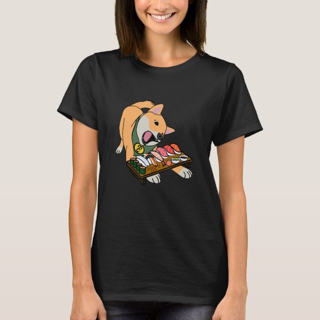 Camiseta Kinako comiendo sushi (Anverso)