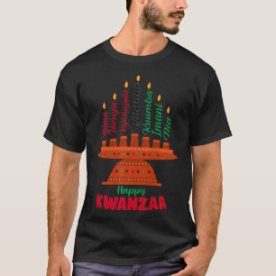 Camiseta Kinara Siete Velas Principios de Kwanzaa Feliz K