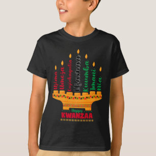 Camiseta Kinara Siete Velas Principios de Kwanzaa Feliz K