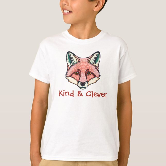 Camiseta Kind and clever fox customizable Kids T-Shirt  (Anverso)