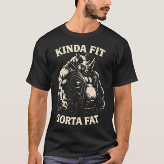 Camiseta Kinda Fit Sorta Fat Funny Gym Workout