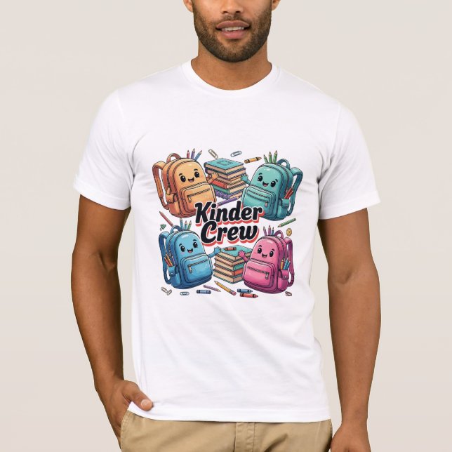Camiseta Kinder Crew Cute Backpacks Back to School (Anverso)