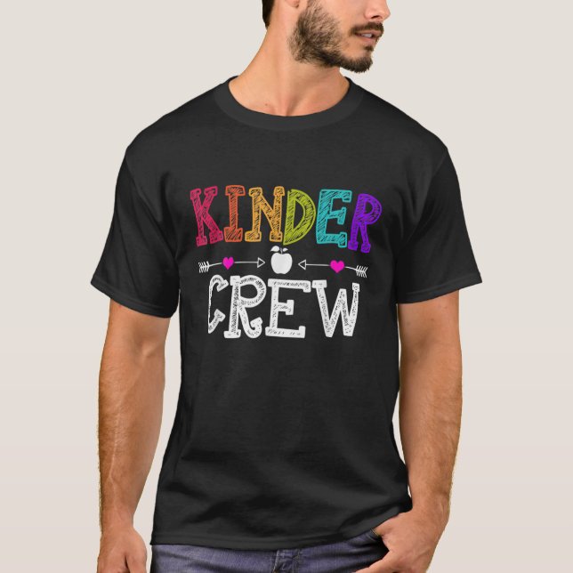 Camiseta Kinder Crew Funny Kindergarten Teacher 1St Day Of (Anverso)