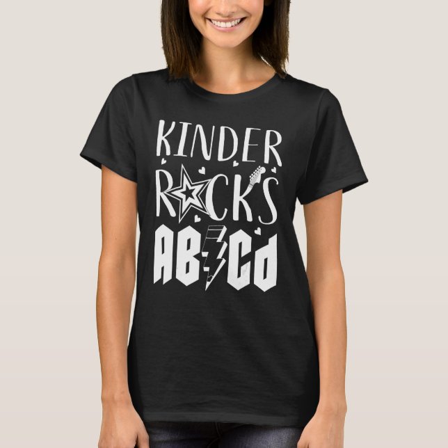 Camiseta Kinder Rockea ABCD Primer Día De La Escuela De Jar (Anverso)