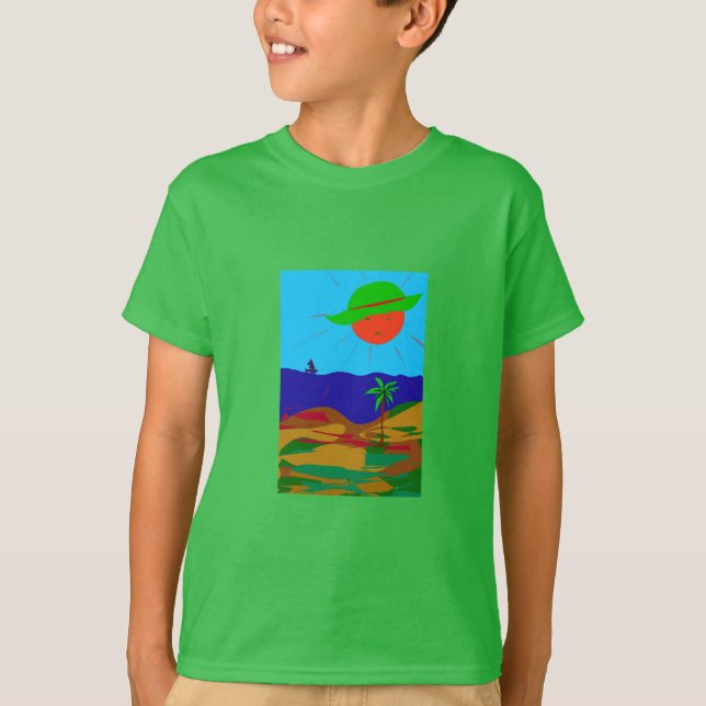 Camiseta Kinder Shirt mit Sonnen und Meer Design (Anverso)