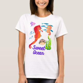 Camiseta Kinder T- Shirt, süsses Seepferdchen im Ocean