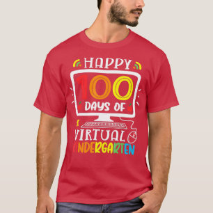 Camiseta Kindergarten 100 Days School Of Virtual Home 100th