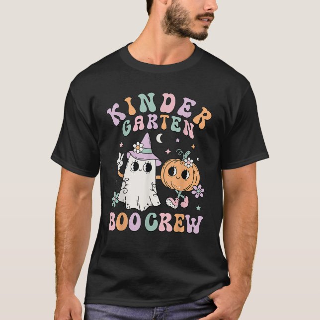 Camiseta Kindergarten Boo Crew Halloween Floral Ghost Kinde (Anverso)