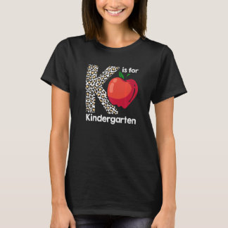 Camiseta Kindergarten Cute Leopard K Is For Kindergarten Te