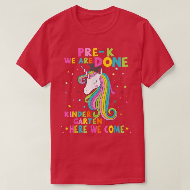 Camiseta KINDERGARTEN De Unicornio Mágico PreK  (Diseño del anverso)