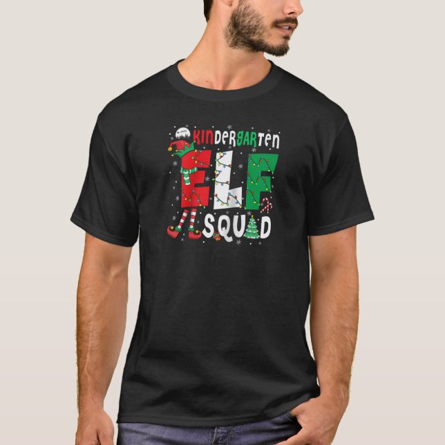 Camiseta Kindergarten Elf Squad Christmas Elf Costume Stude (Anverso)