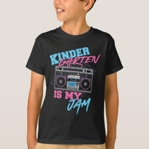 Camiseta Kindergarten es mi jam - Antigua radio boombox de 
