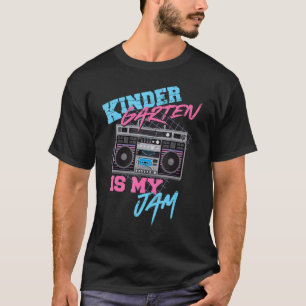 Camiseta kindergarten es mi jam vintage maestro de boombox 