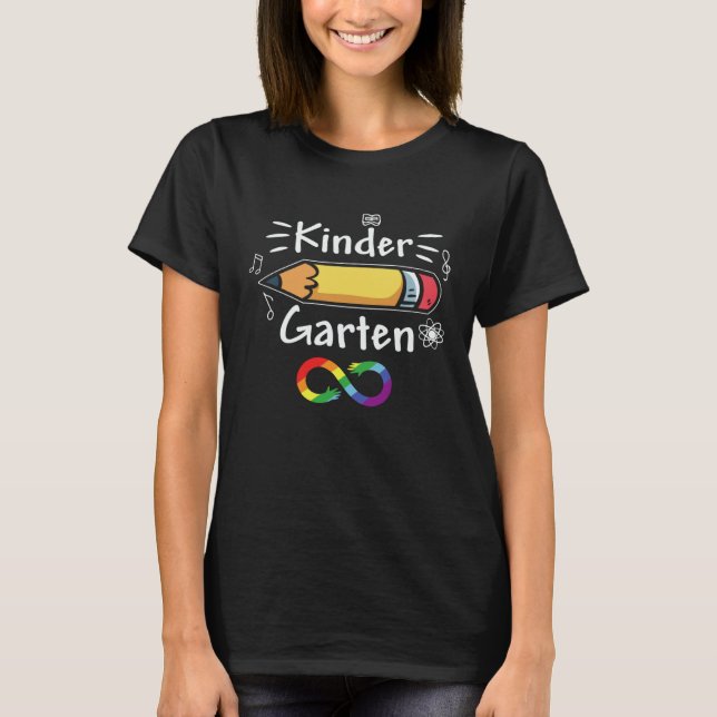 Camiseta Kindergarten First Day Of School Autism Awareness  (Anverso)