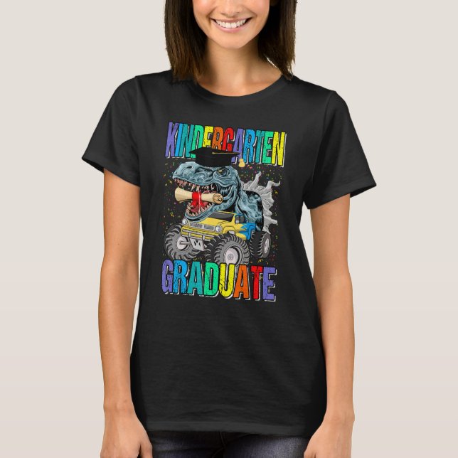 Camiseta Kindergarten Graduate Monster Truck Dinosaur Gradu (Anverso)