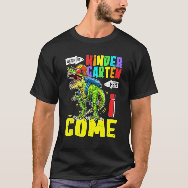 Camiseta Kindergarten Here I Come Rex Kindergarten Back To  (Anverso)
