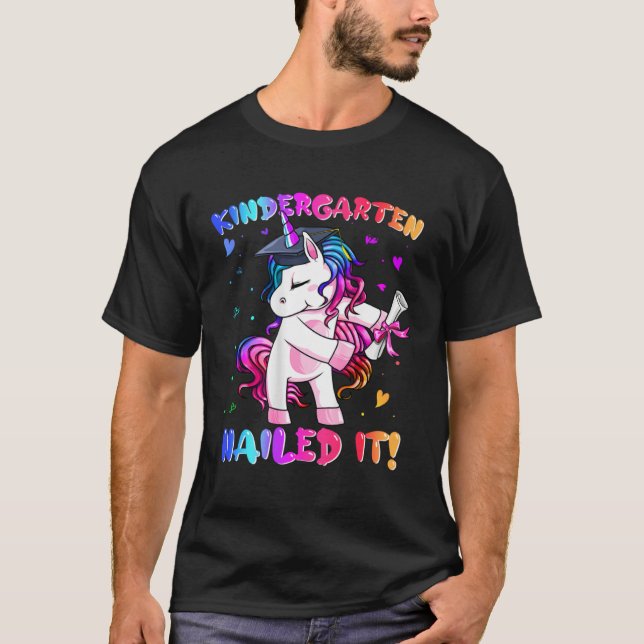 Camiseta Kindergarten Nailed It Cute Unicorn Happy Last Day (Anverso)