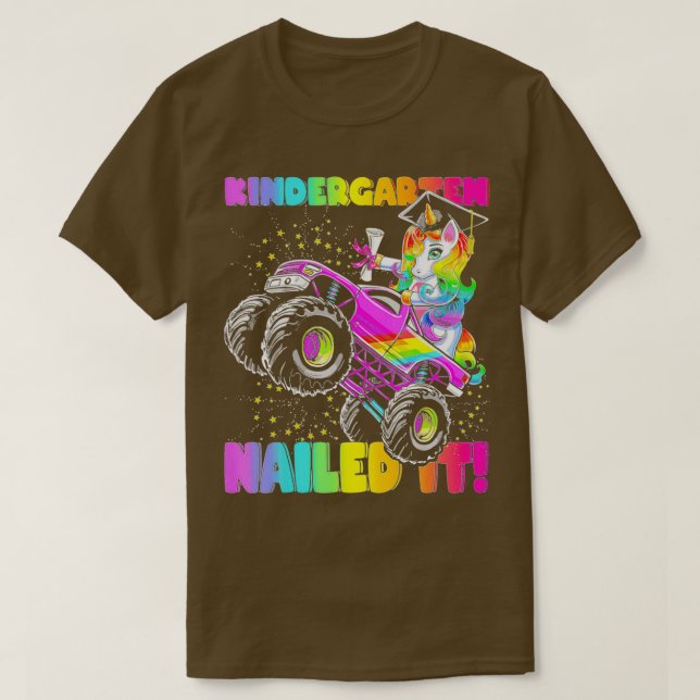 Camiseta Kindergarten Nailed It Unicorn Monster Truck 2 (Diseño del anverso)