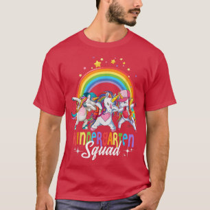 Camiseta Kindergarten Squad Dabbing Back To School Unicorn 