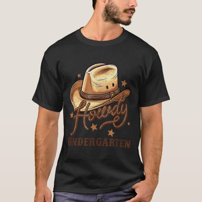 Camiseta Kindergarten Teacher Rodeo Cowboy Western Howdy Ki (Anverso)