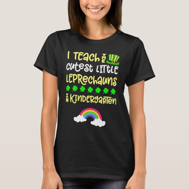 Camiseta Kindergarten Teacher St Patricks Day Rainbow Lepre (Anverso)