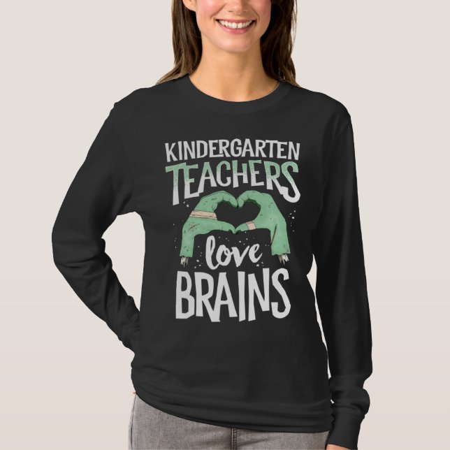 Camiseta Kindergarten Teachers Love Brains Children s Hallo (Anverso)