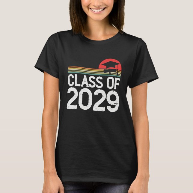 Camiseta Kindergarten To Graduation Retro Class Of 2029 Gro (Anverso)