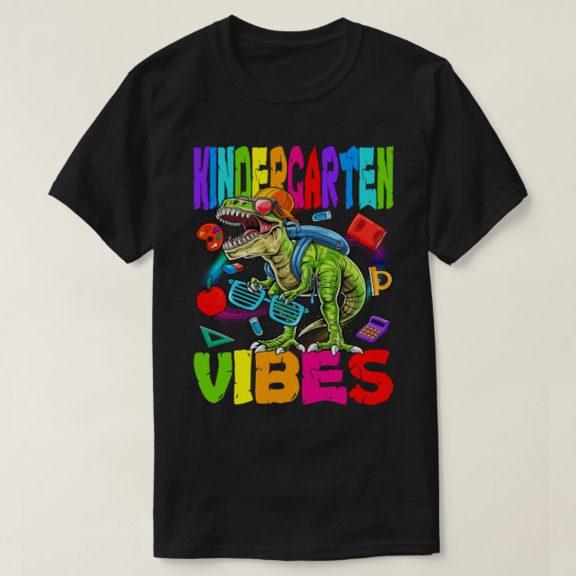 Camiseta Kindergarten Vibes Dinosaur Back To School (Diseño del anverso)