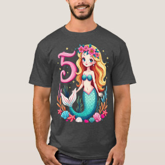 Camiseta Kindergeburtstag 5 Meerjungfrau Mdchen 5 Jahre