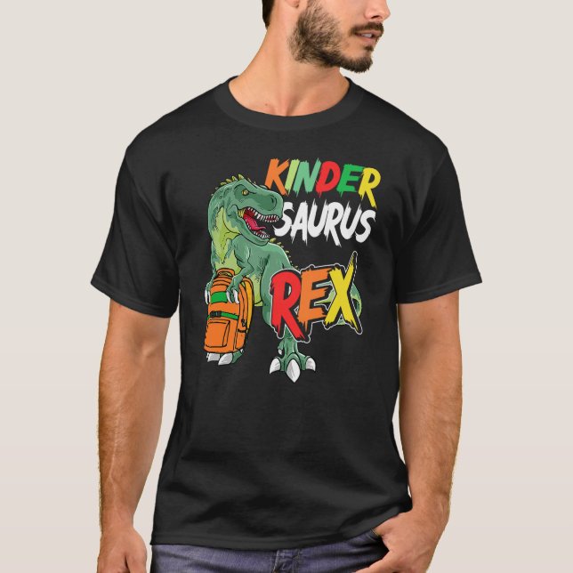 Camiseta Kindersaurus Rex Dinosaur Kindergarten Back to Sch (Anverso)