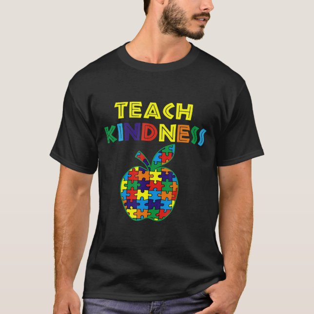 Camiseta Kindness Apple Puzzle Autistic Teach Gift (Anverso)