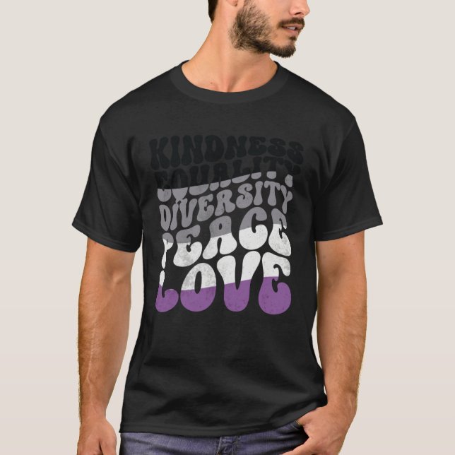 Camiseta Kindness Equality Love Asexual (Anverso)