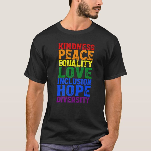 Camiseta Kindness Human Rights Peace Lgbt Gay Lesbian Right (Anverso)
