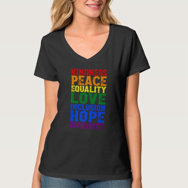 Camiseta Kindness Human Rights Peace Lgbt Gay Lesbian Right (Anverso)