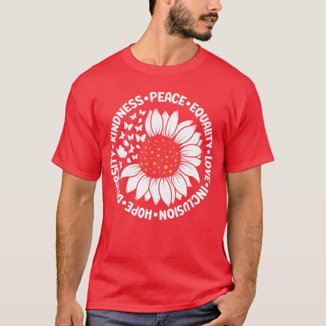 Camiseta Kindness Peace Equality Love Hope Diversity Human  (Anverso)