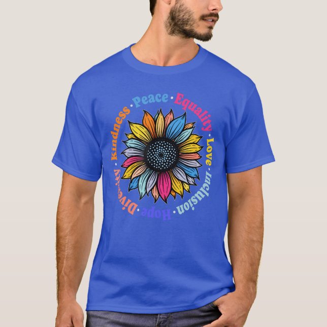 Camiseta Kindness Peace Equality Love Hope Diversity Human  (Anverso)