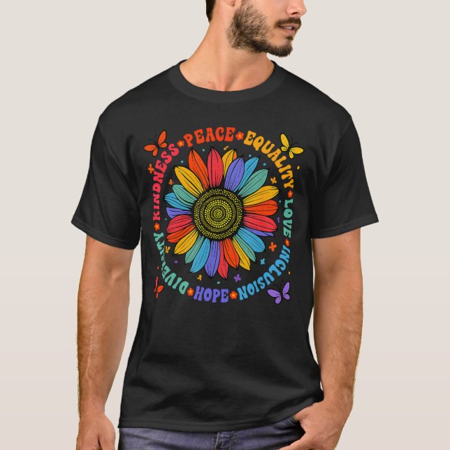 Camiseta Kindness Peace Equality Love Hope Diversity Human  (Anverso)