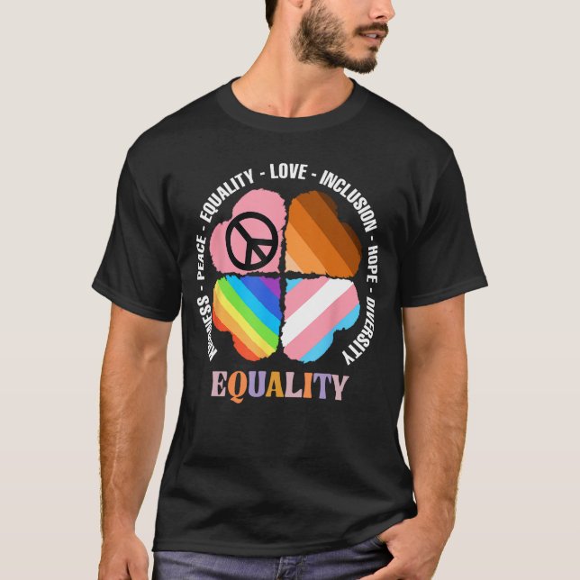 Camiseta Kindness Peace Equality Love Hope Diversity Human  (Anverso)