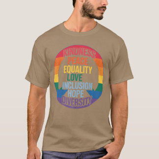 Camiseta Kindness Peace Equality Love Inclusion Hope Divers
